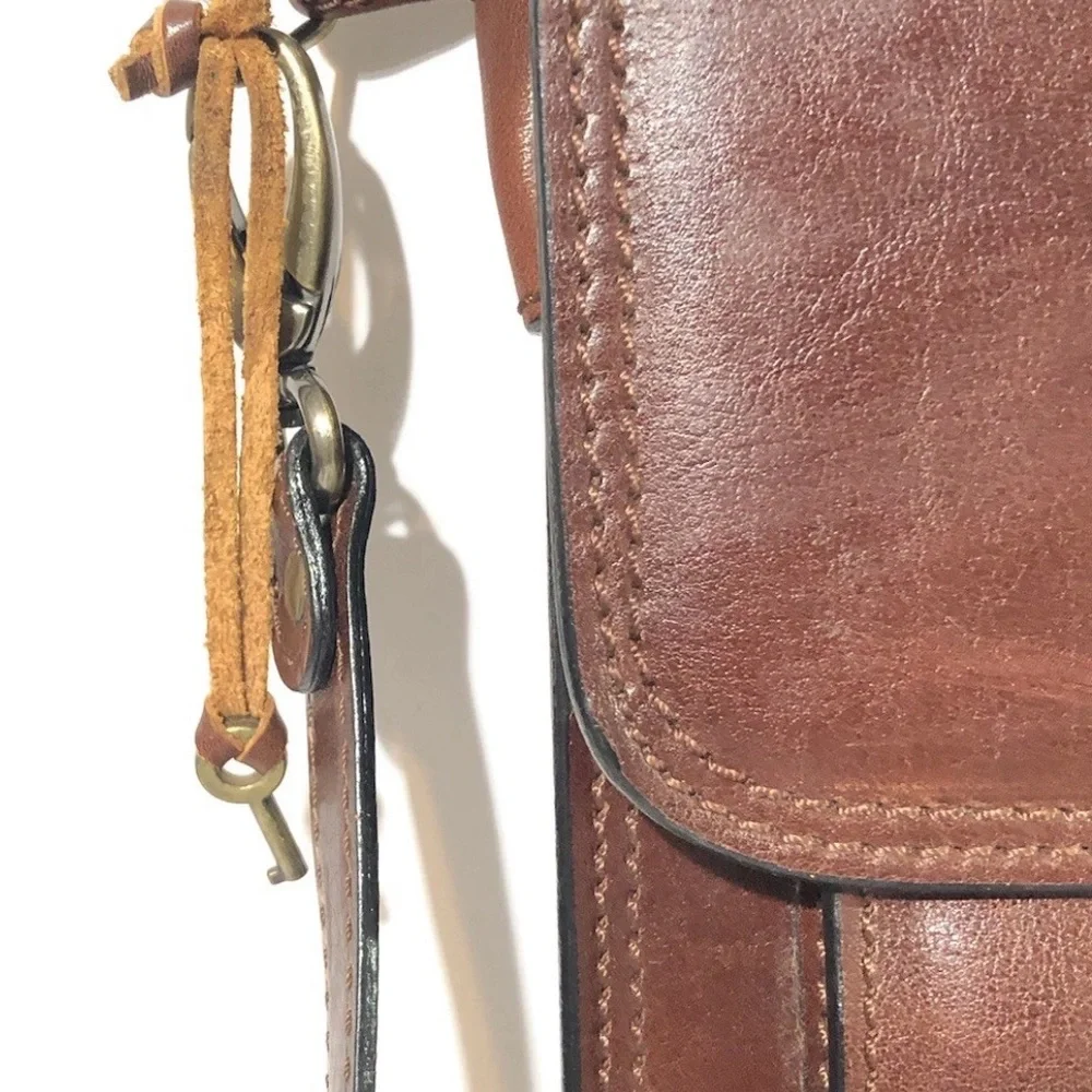 Gianni Conti Vera Pelle Genuine Leather Briefcase Messenger Bag With Key